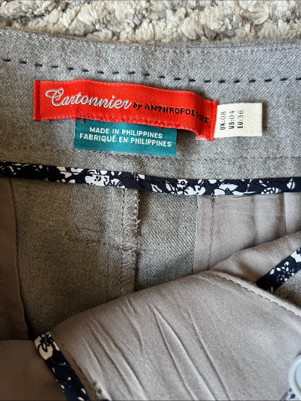 Anthropologie Cartonnier Wide-Leg Trousers Gray Size 4 Academia Capsule Minimal - Picture 2 of 8